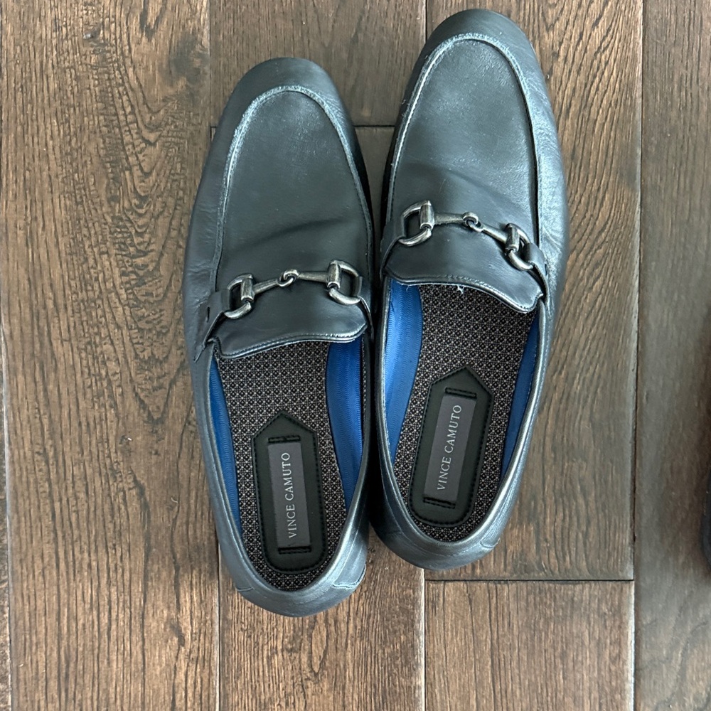 Vince Camuto Dark Leather Slip-On Loafers